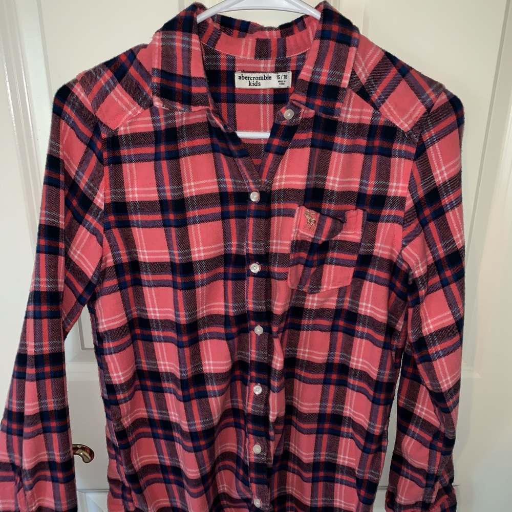 Pink Abercrombie kids flannel